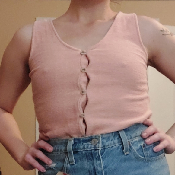 Texture&Thread | Knotted Button Up Tank Top - Picture 6 of 11